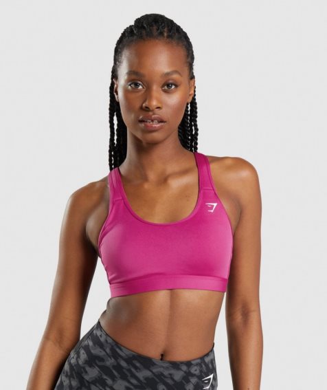 Staniki Sportowe Gymshark Scoop Neck Damskie Różowe | PL 743PGB